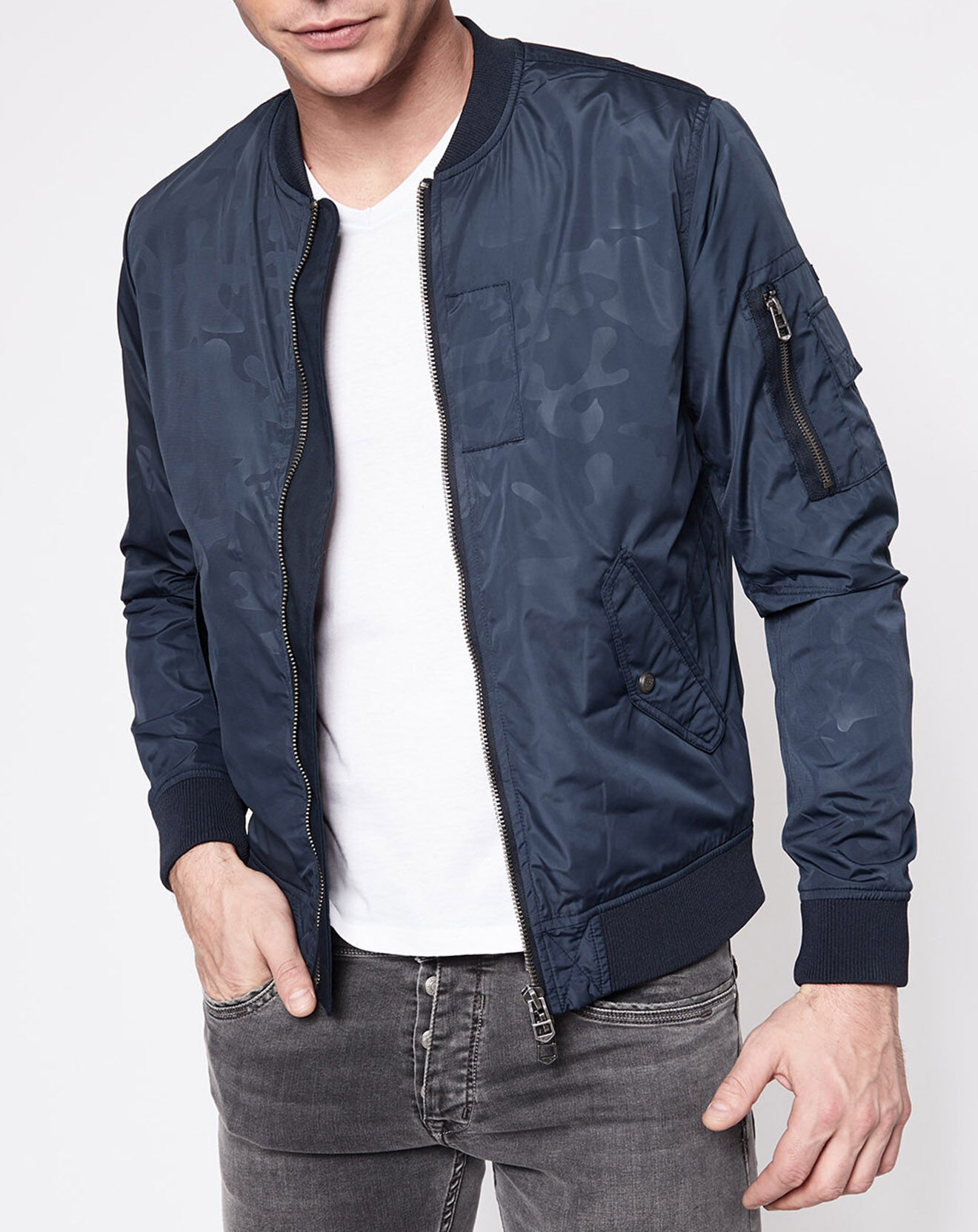 Bombers Camo imprimé bleu marine