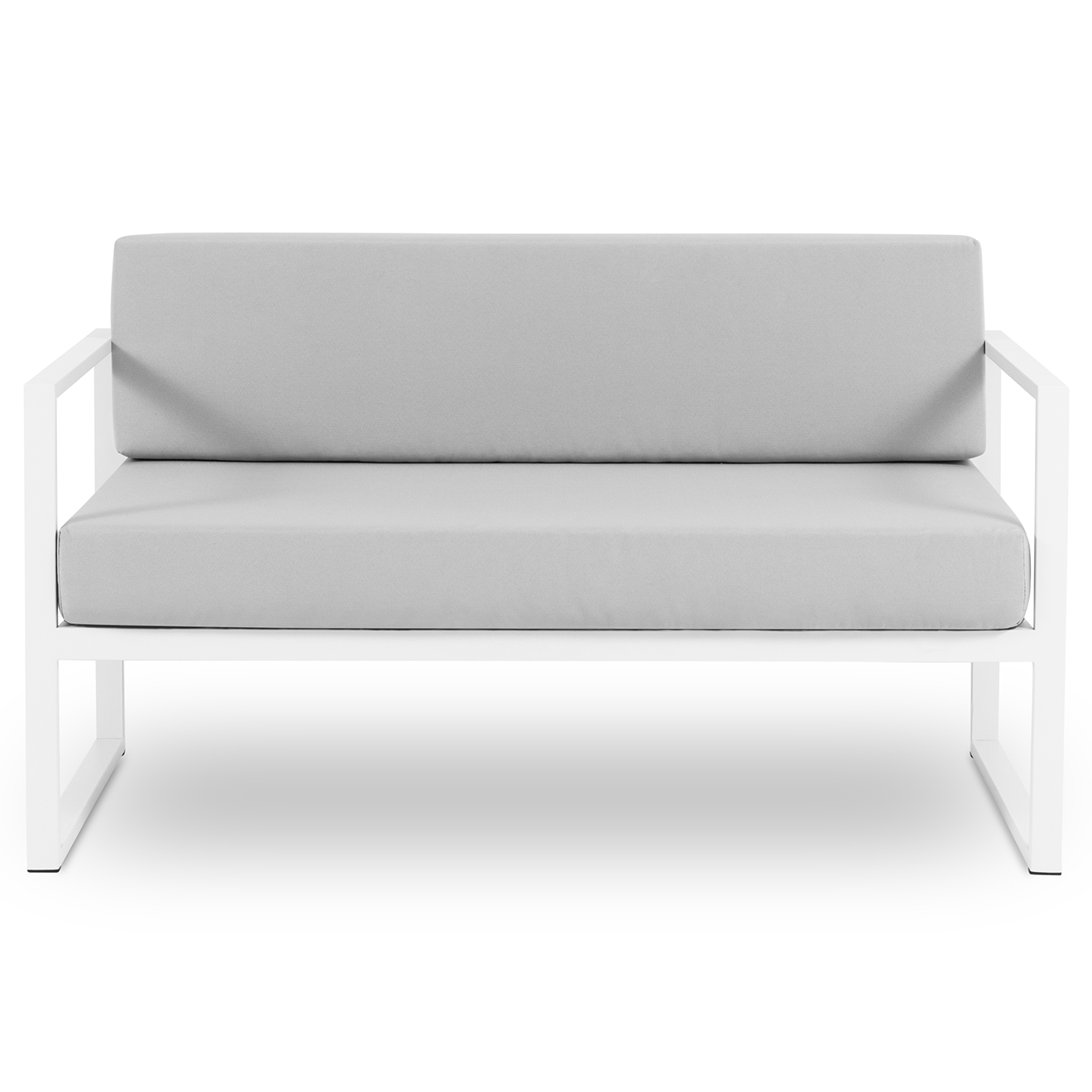 Canapé d'extérieur Nicea gris/blanc  -  65x130x76 cm