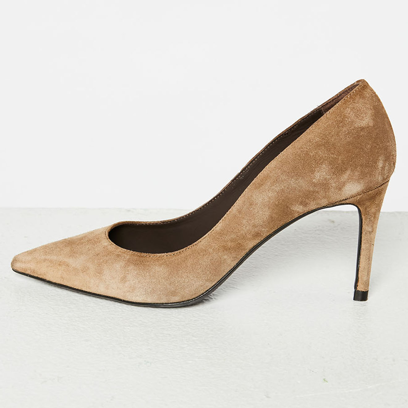 Escarpins en Velours de Cuir beiges