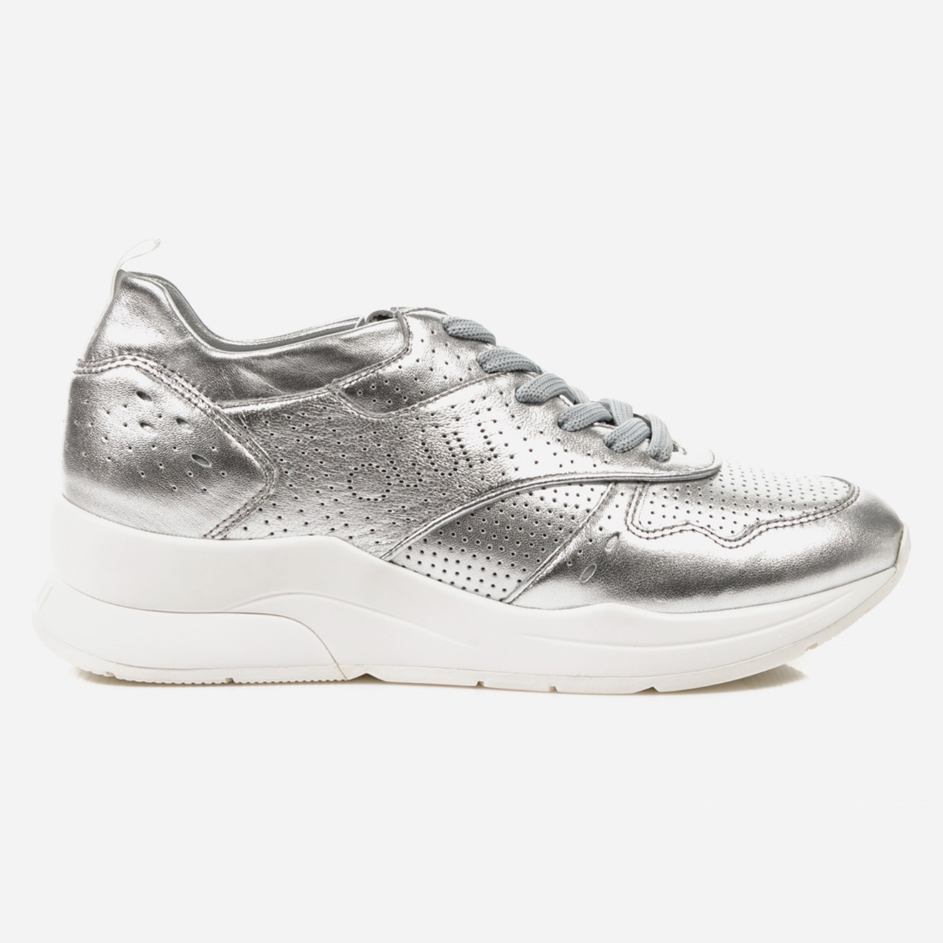 Sneakers en Cuir Karlie argentées