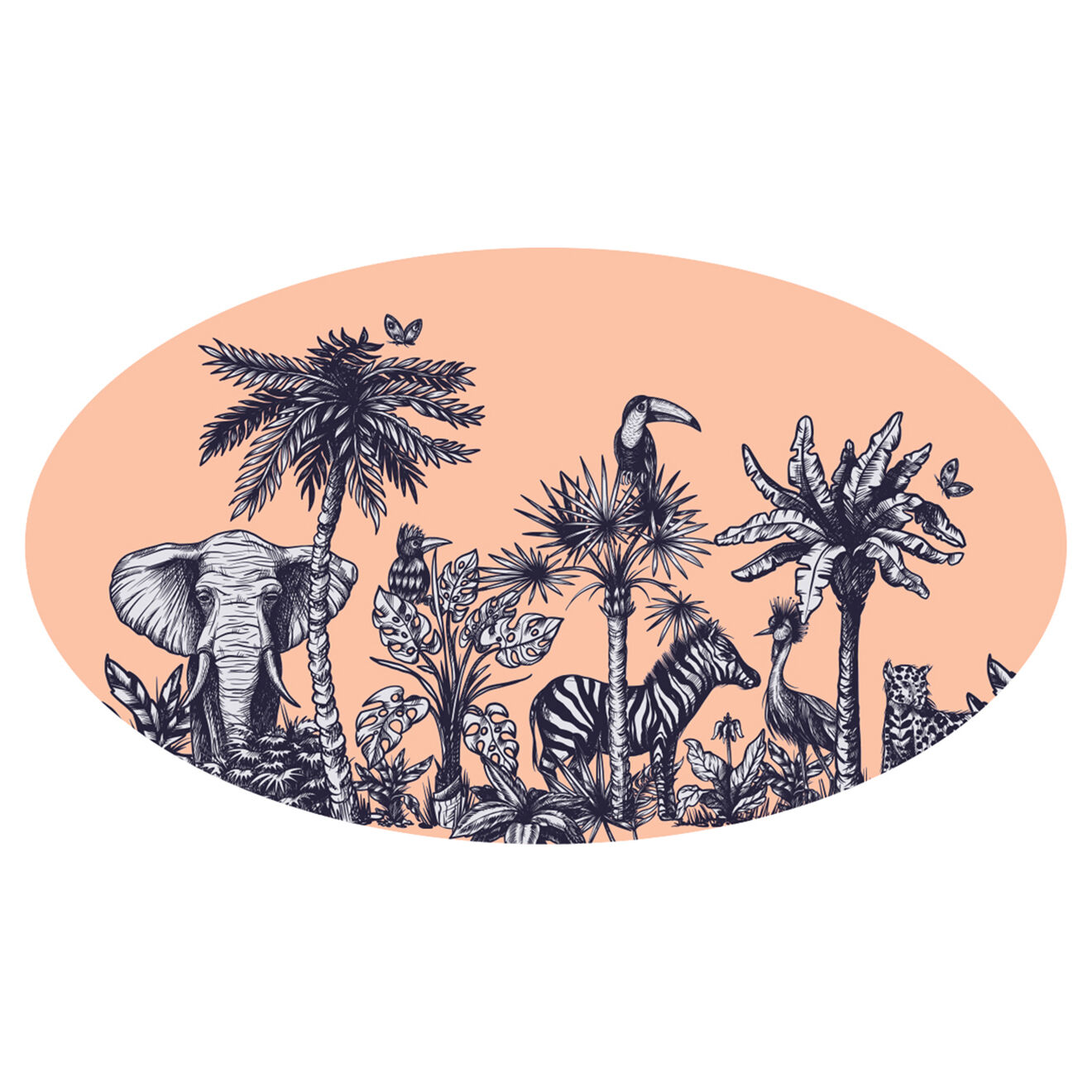 Tapis ovale Savane saumon - 200x350 cm