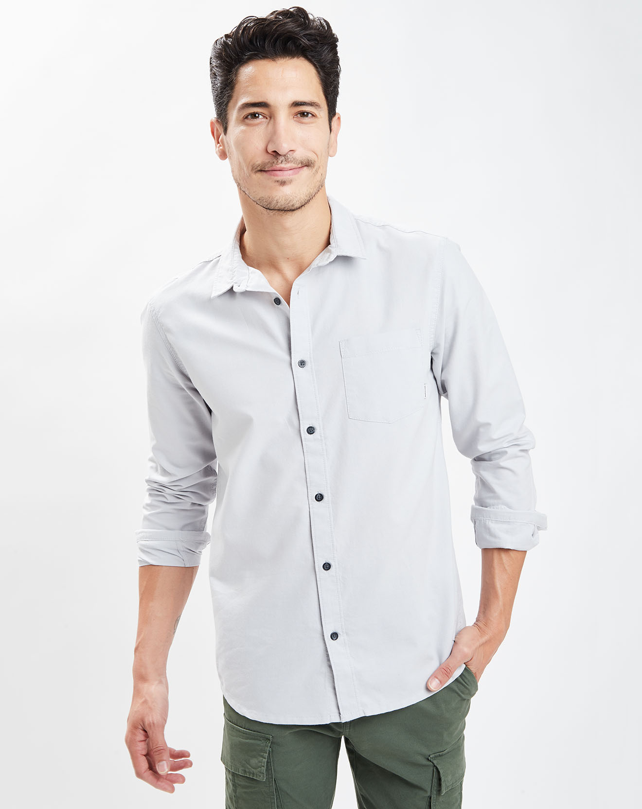 Chemise droite Straight Up gris clair