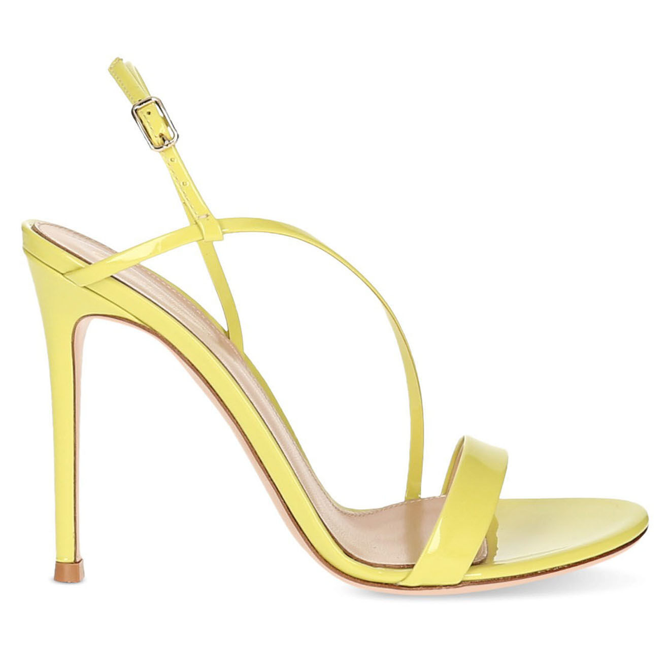 Sandales en Cuir verni jaune - Talon 11 cm