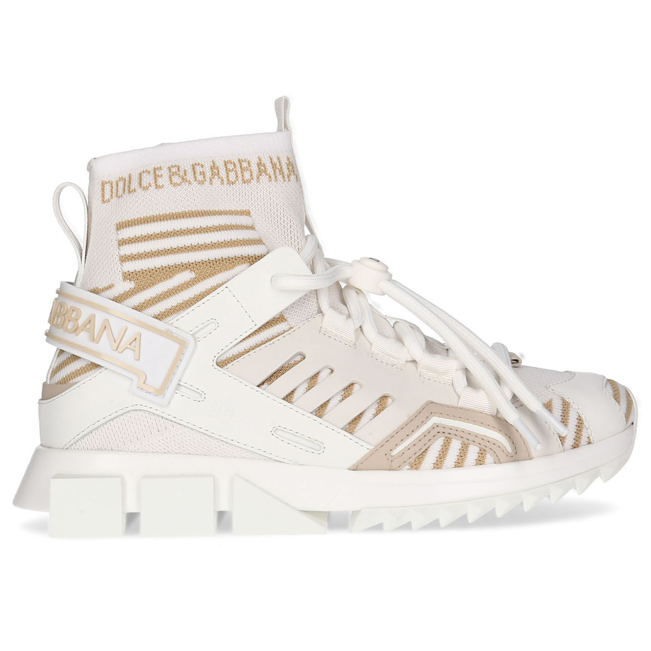 Sneakers en Cuir & Textile blanc/ivoire