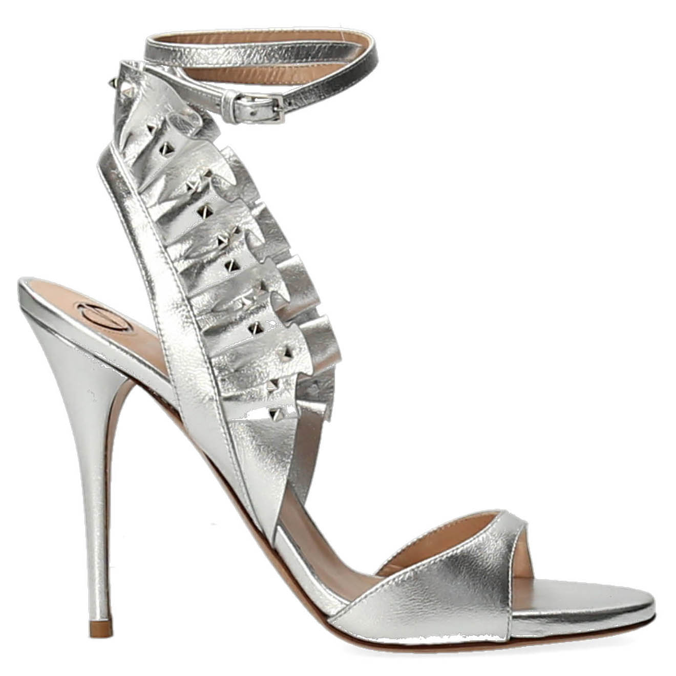 Sandales en Cuir argentées - Talon 12 cm