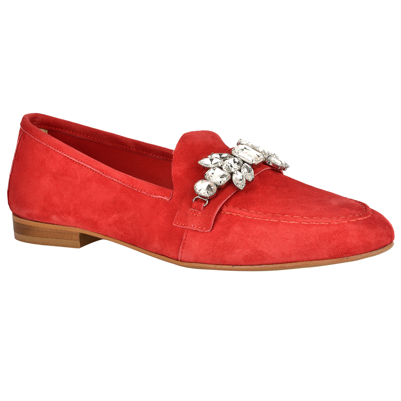 Mocassins en Velours de Cuir Hadda rouges