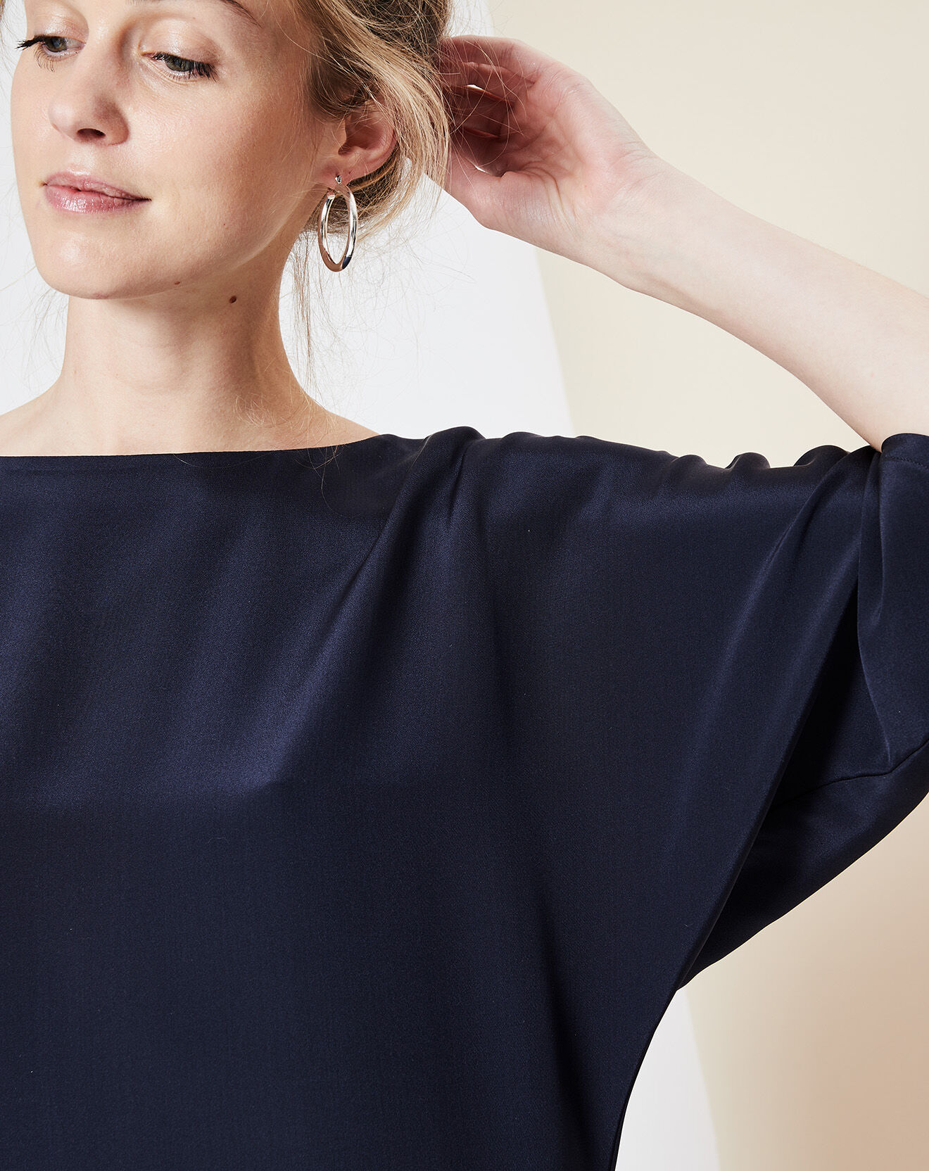 Robe 100% Soie Palabra beu marine