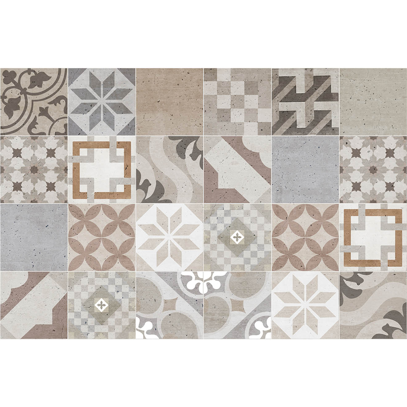 24 Stickers mosaïque Provenza 3 multicolores - 20x20 cm