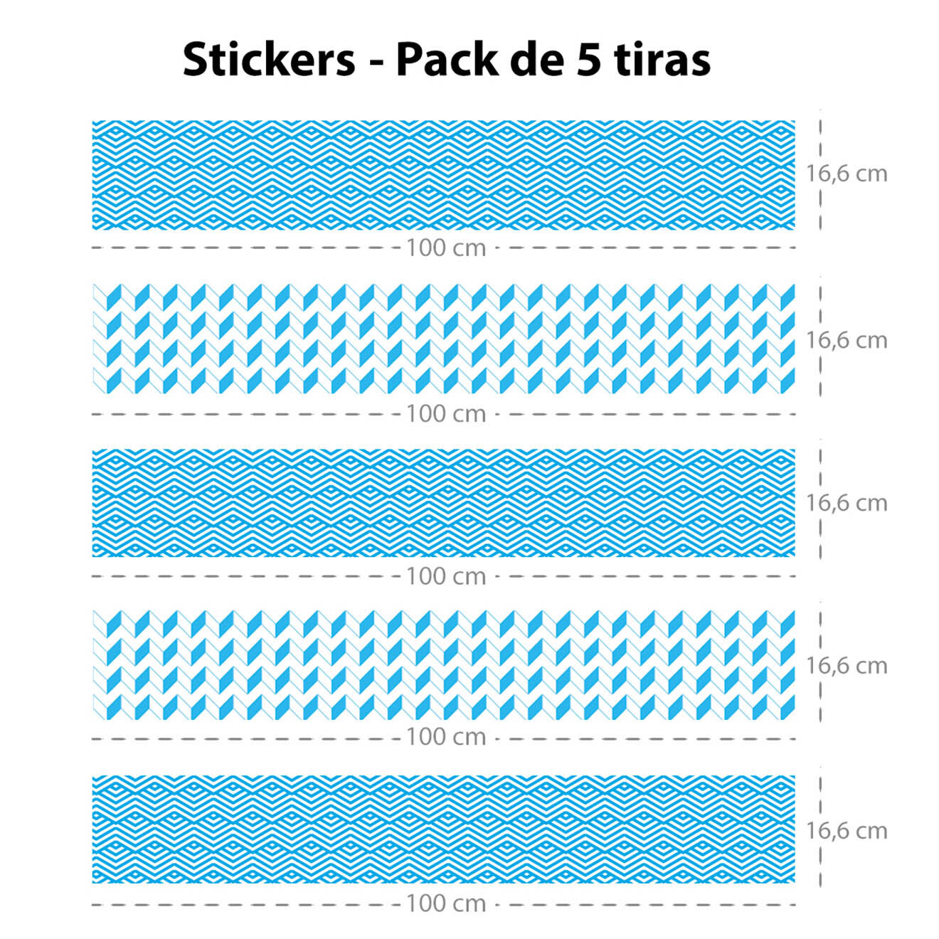5 Bandes adhèsives Oslo bleuses - 16.6x100 cm