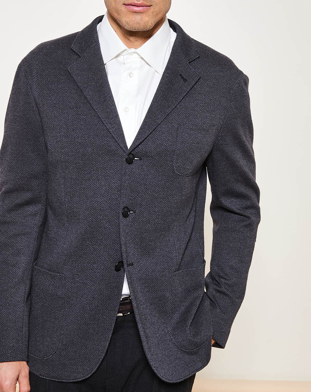Veste ajustée 100% laine anthracite