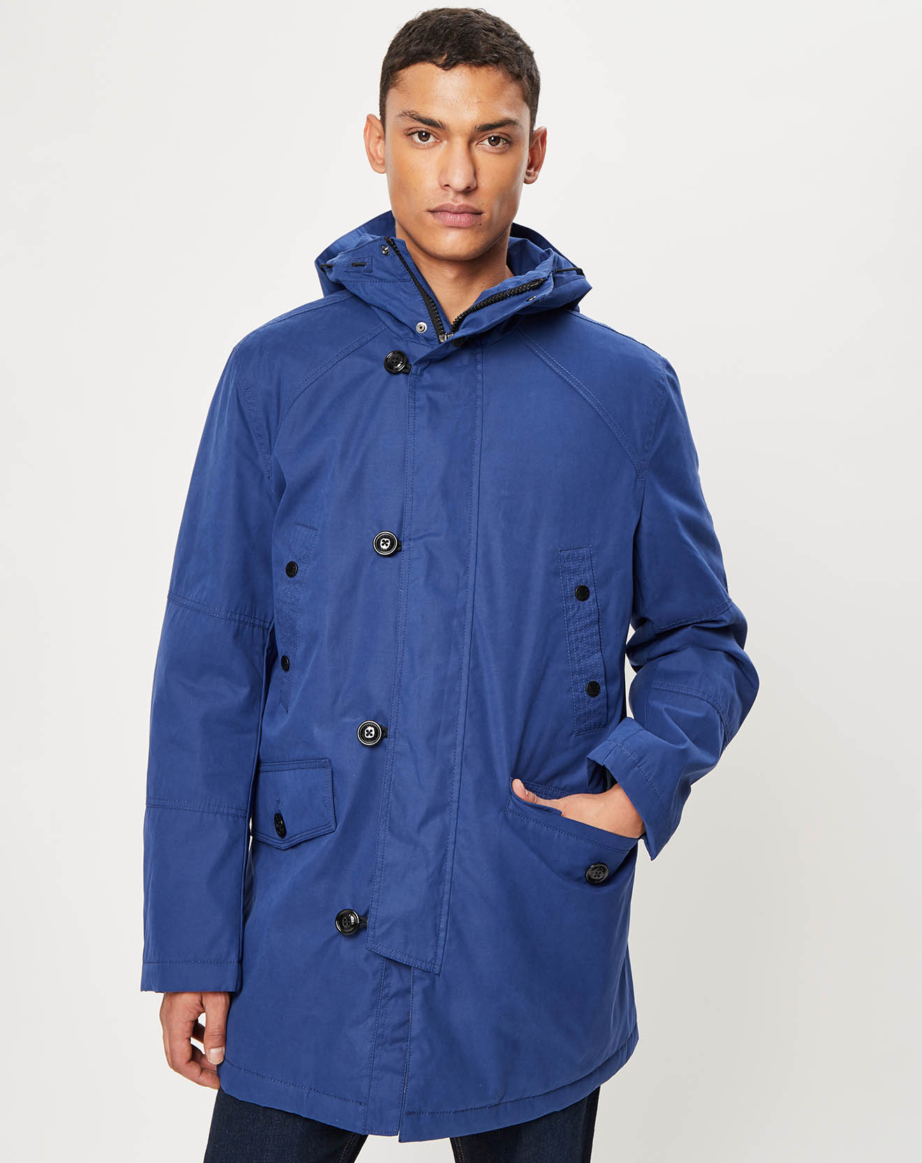 Parka à capuche Shane bleue