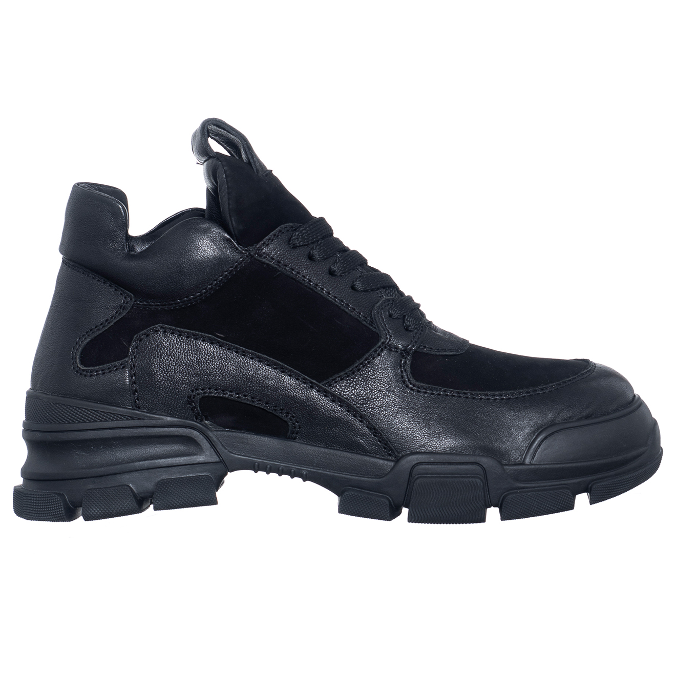 Sneakers en Cuir Helena noires - Talon 5 cm