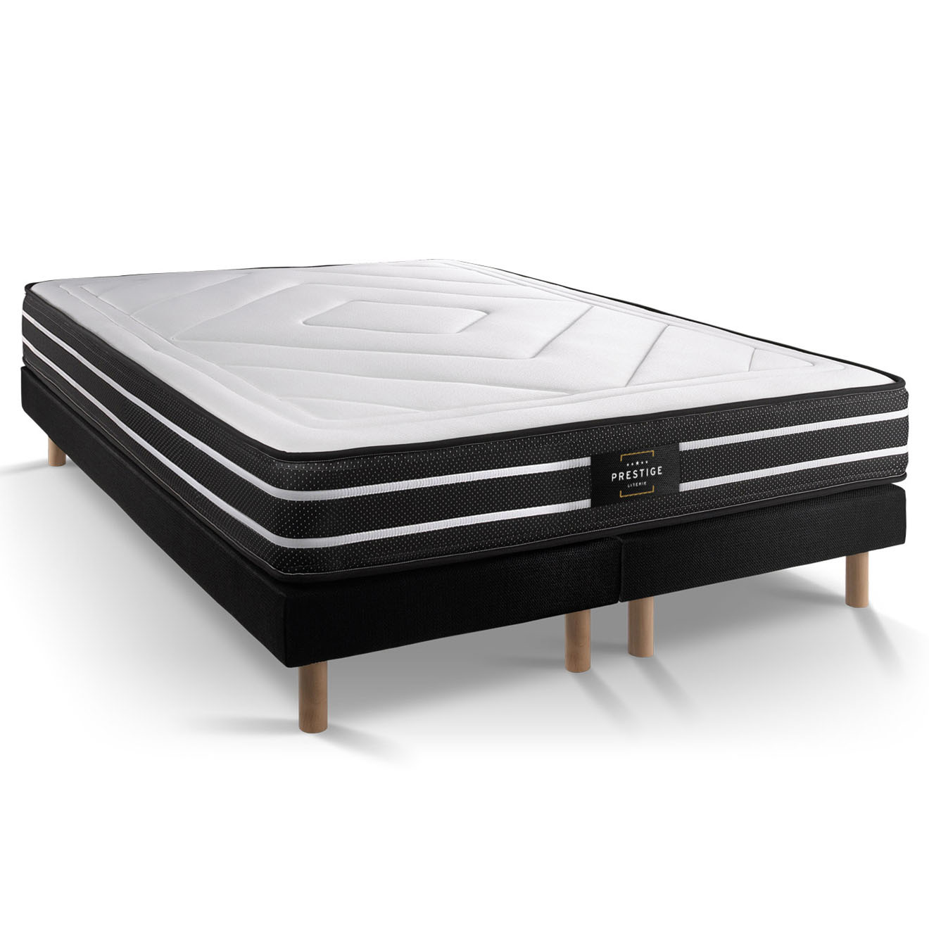 Ensemble Exclusive 200 x 200 cm double sommier noir