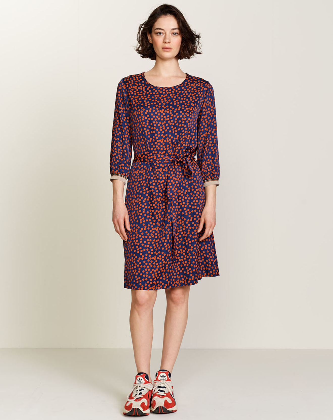 Robe Sao à pois marine/rouille