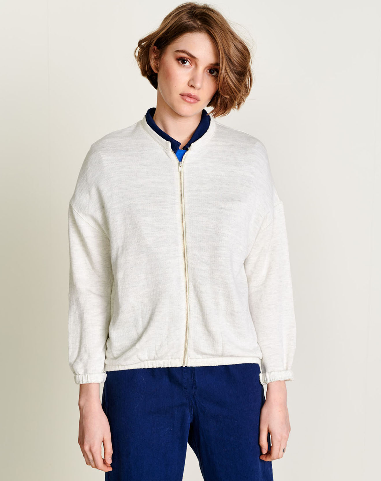 Veste Teddy Sweat Beat zippée blanc