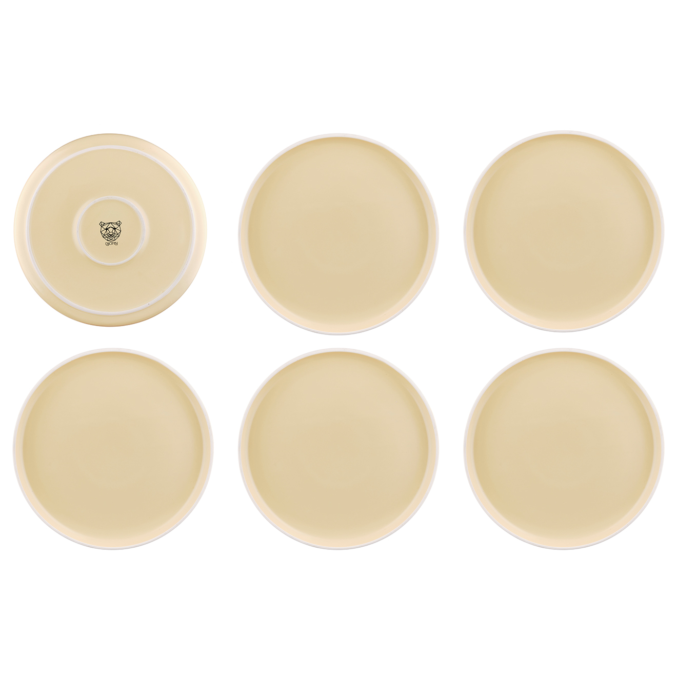 6 Assiettes plates Origin Sable - D.26.5 cm