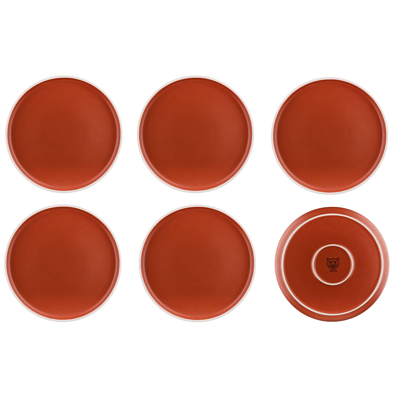 6 Assiettes plates Origin terracotta - D.26.5 cm