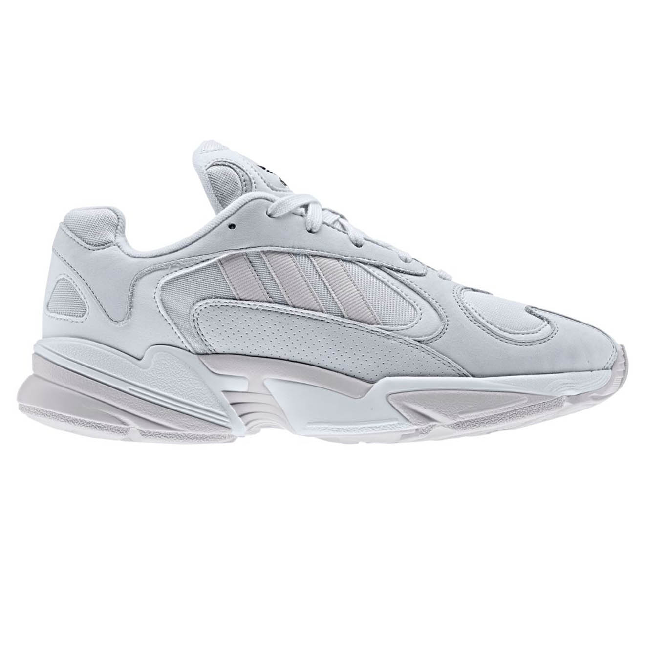 Adidas - Baskets en Velours de Cuir & Mesh Yung-1 blanches