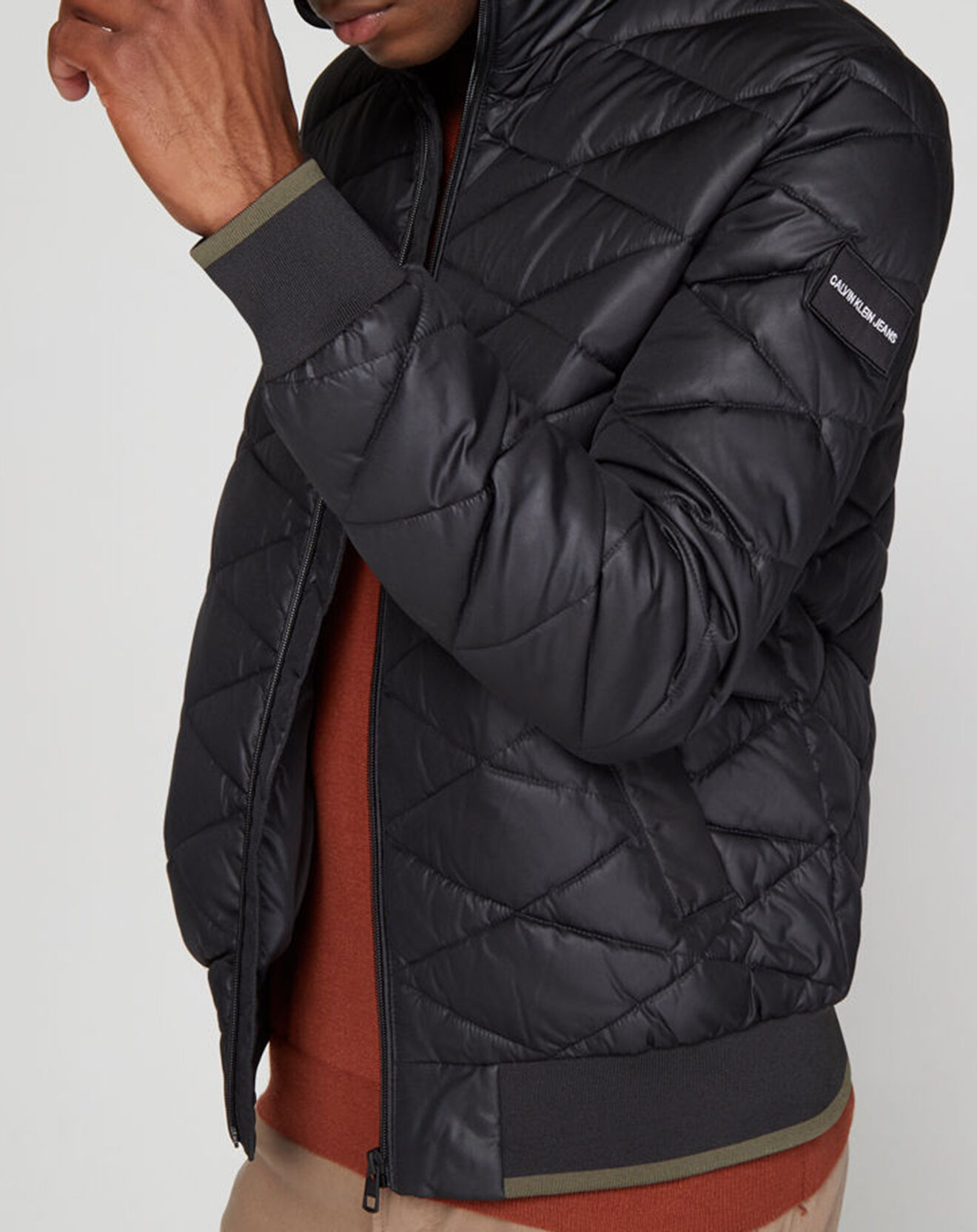 Blouson matelassé Quilted Stand up Collar noir