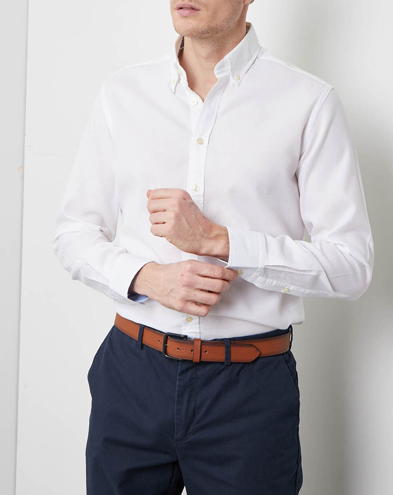 Chemise Slim Fit Oval Texture blanche