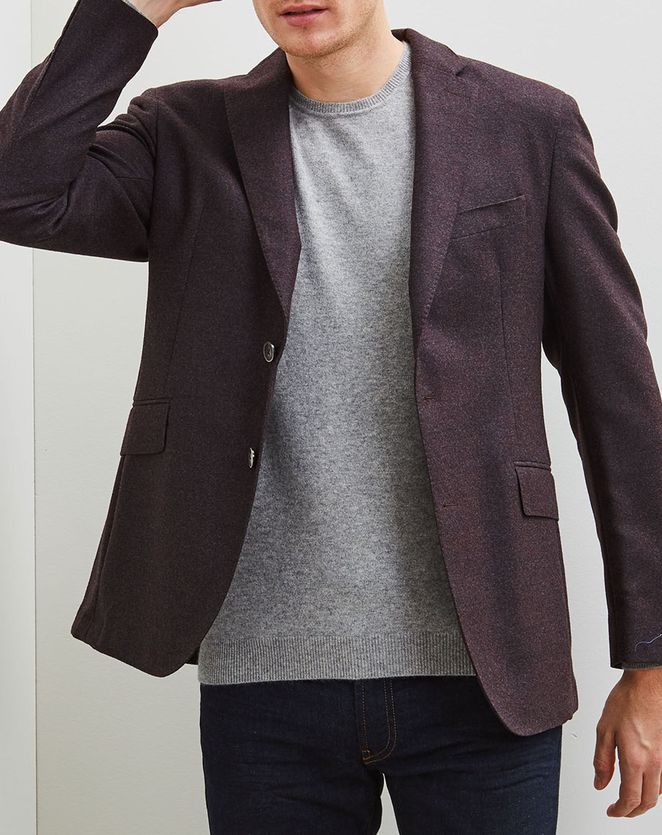 Veste 100% Laine bordeaux