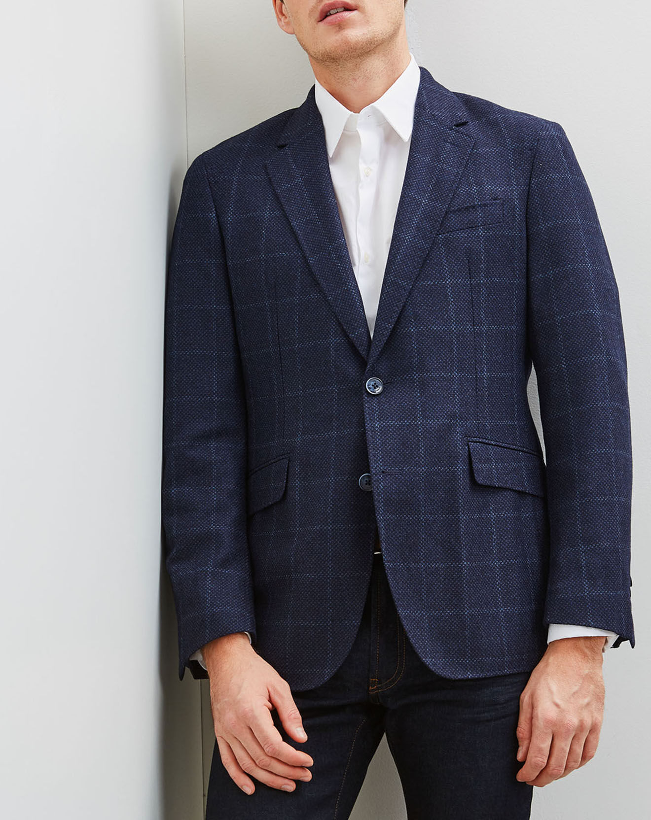 Veste en Laine & Cachemire bleue