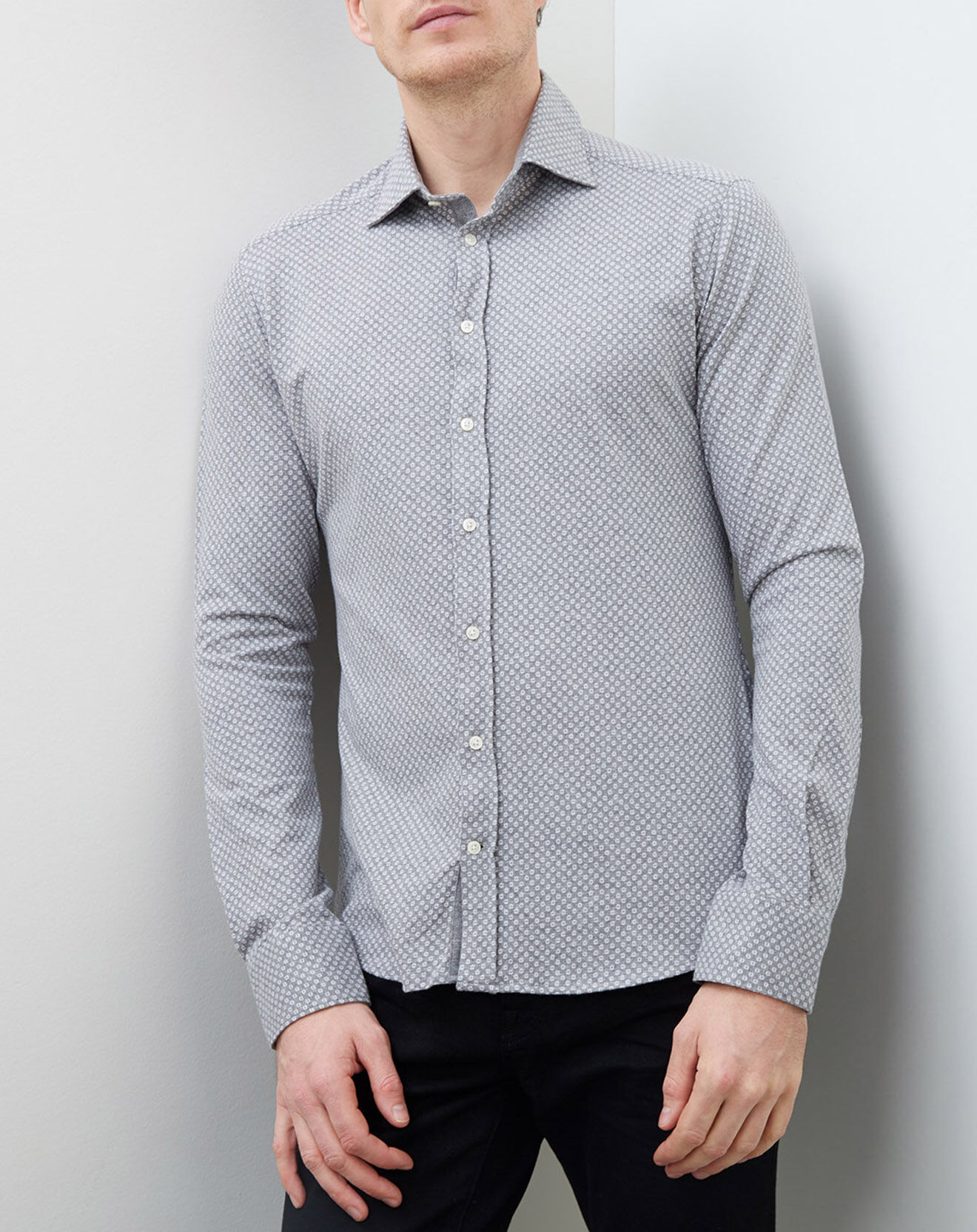 Chemise slim fit Mayfair gris