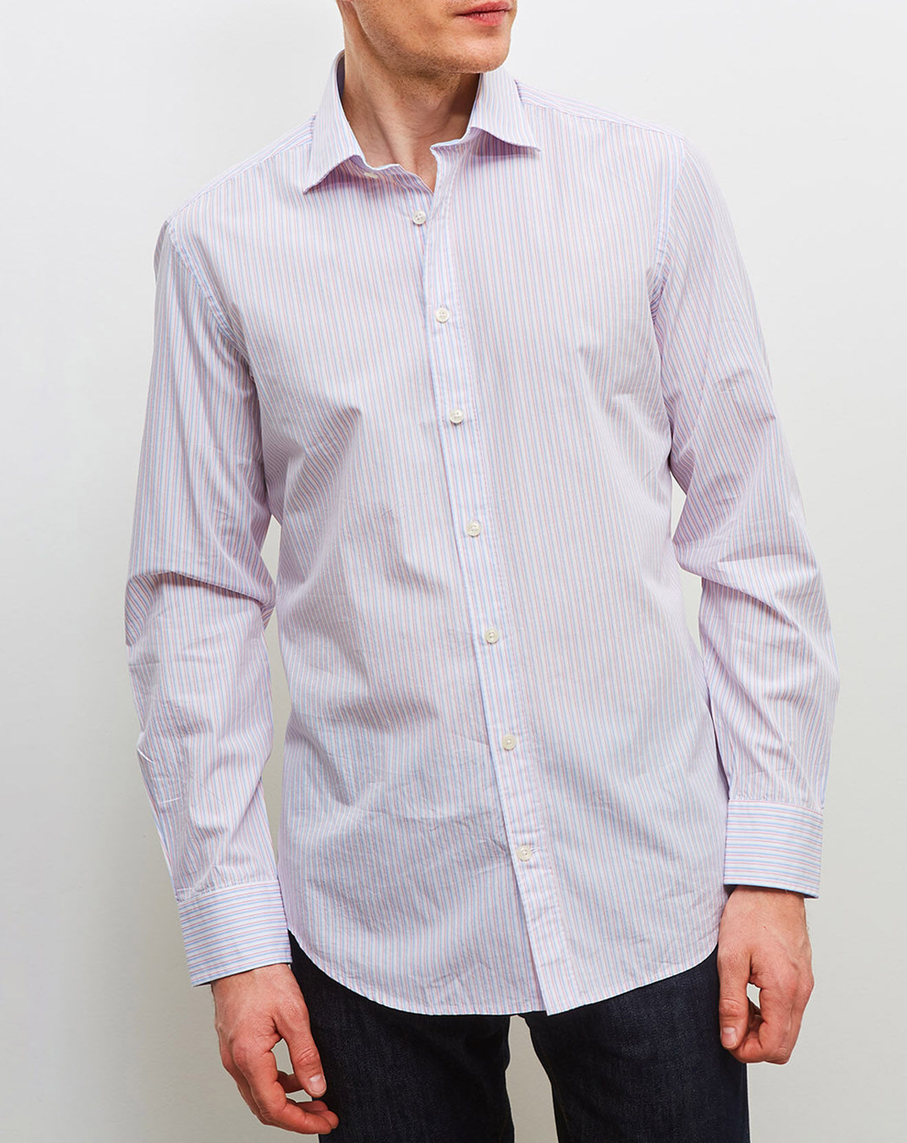 Chemise classique rayée blanc/bleu/rouge