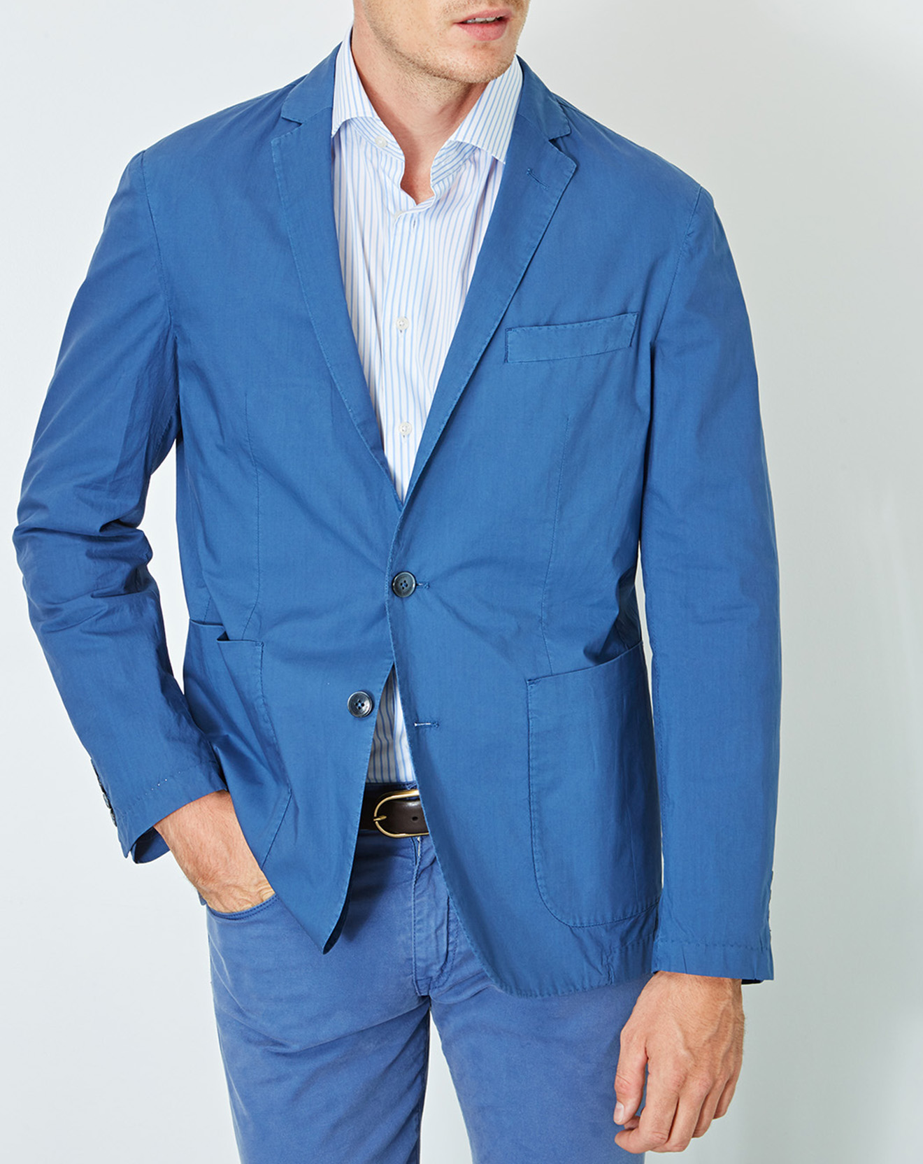 Veste Poplin Garment Wash bleu marine