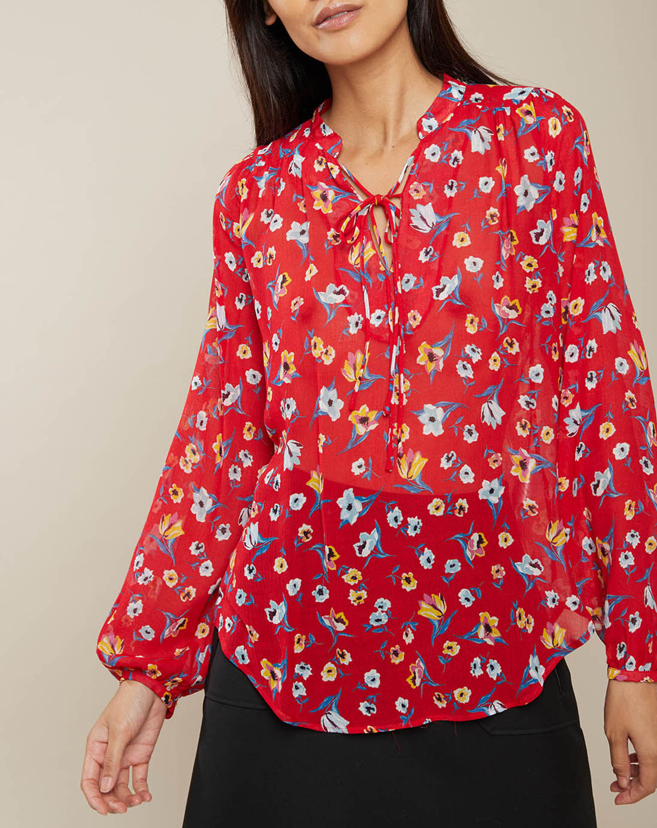 Blouse Lena imprimé rouge/multicolore