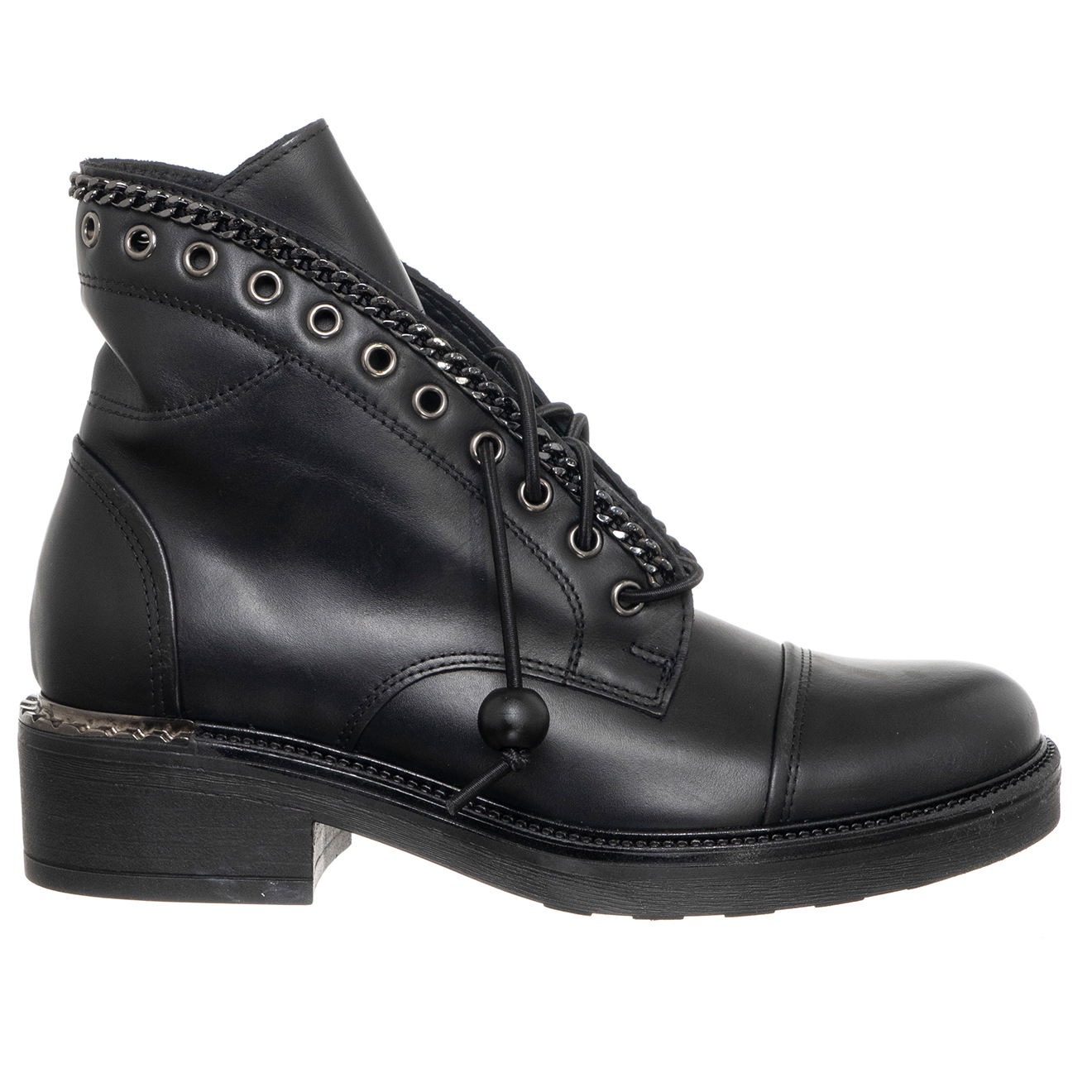 Boots en Cuir Catena noires - Talon 5 cm