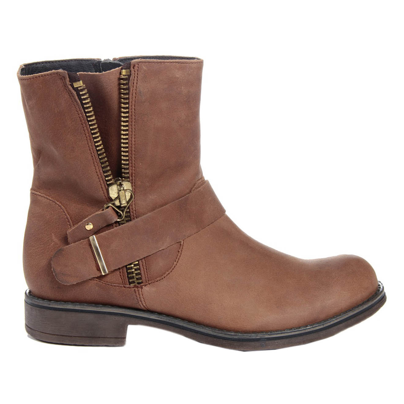 Boots en Cuir Maiorca noisette