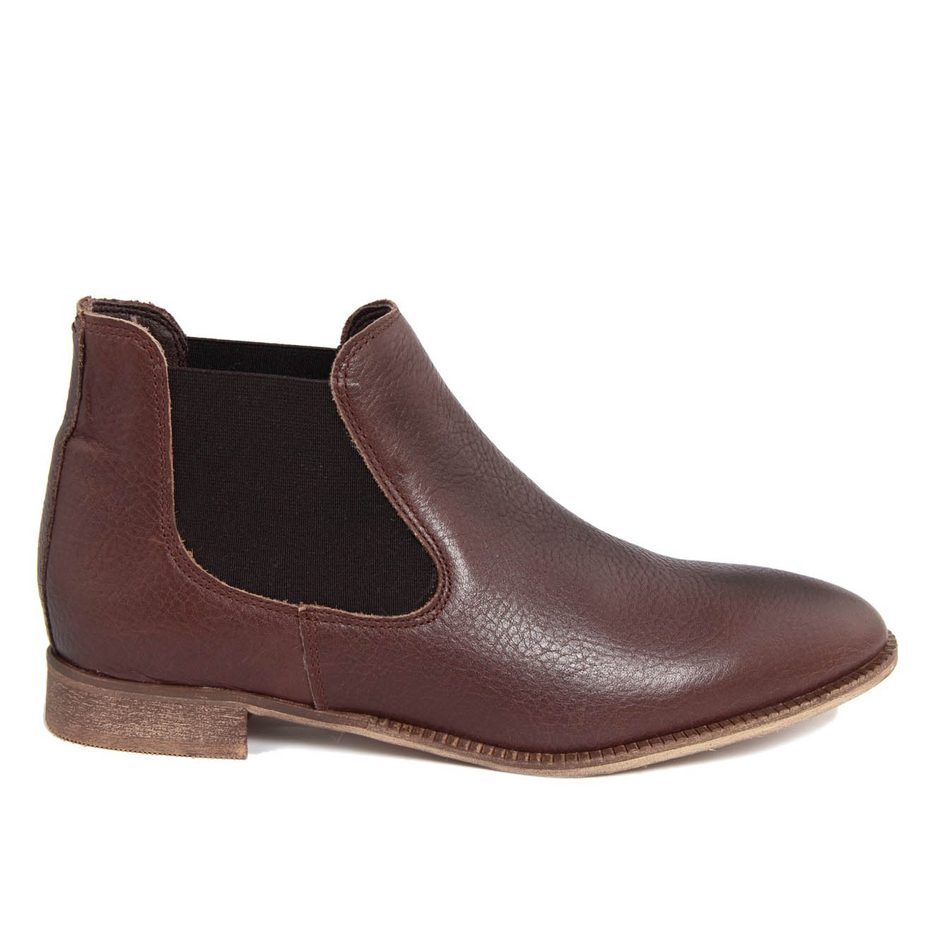 Chelsea Boots en Cuir Bisonte chataigne