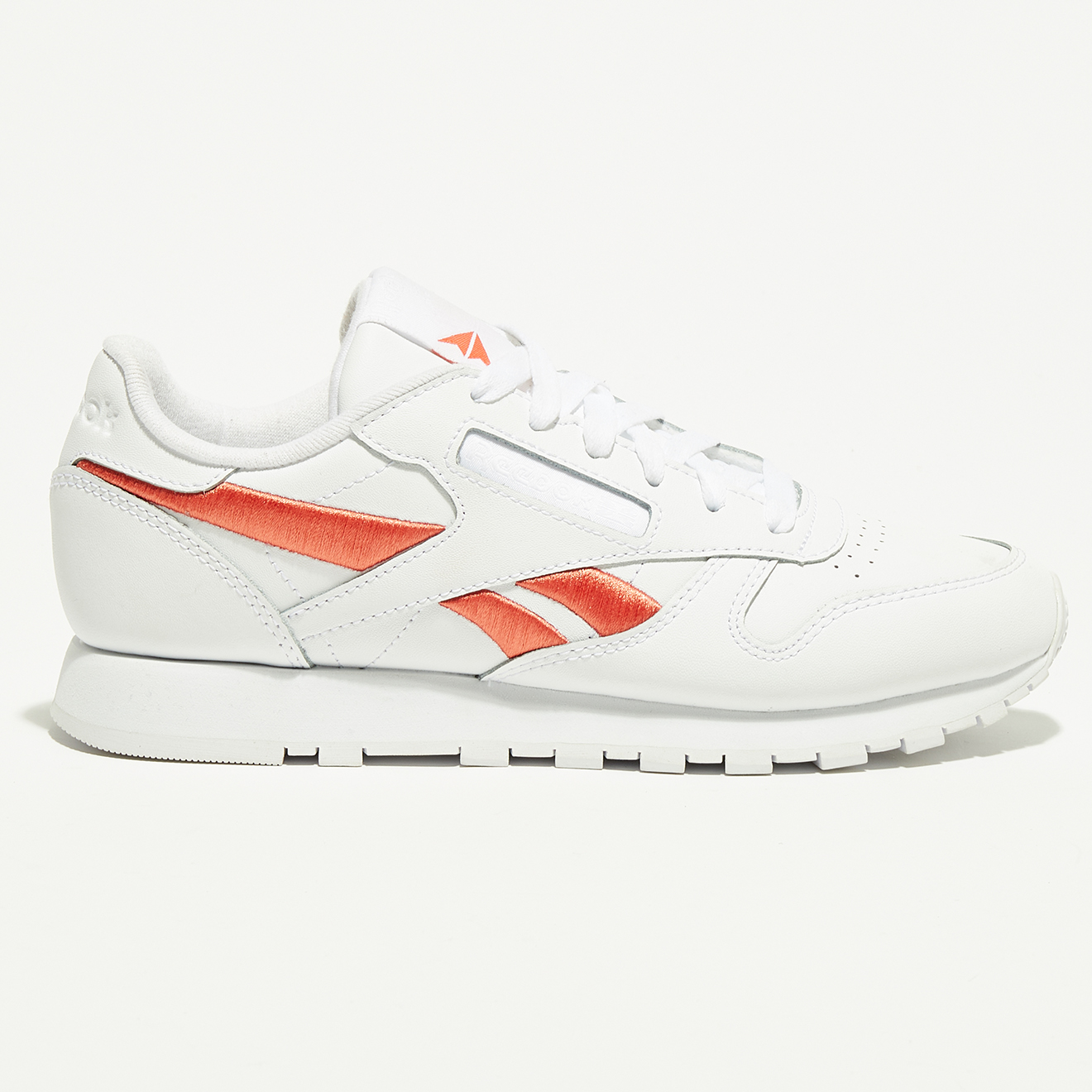 Reebok - Baskets en Cuir Cl Lthr Bicolore blanc/orange