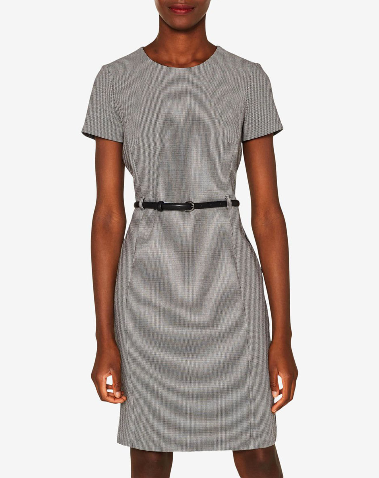 Robe pied-de-poule noir/blanc