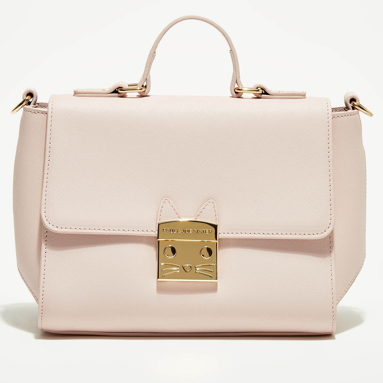 Sac cartable en Cuir Milo rose - 17x23x12 cm