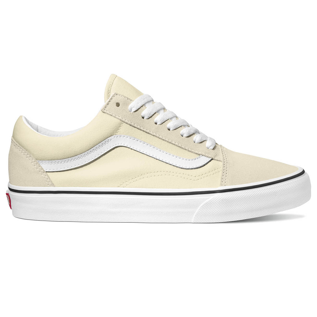 Vans - Sneakers en Velours de Cuir & Toile Old Skool écrues