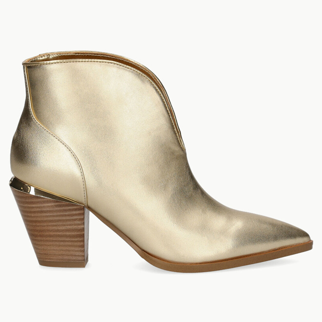 Bottines en Cuir Jade dorées - Talon 7 cm