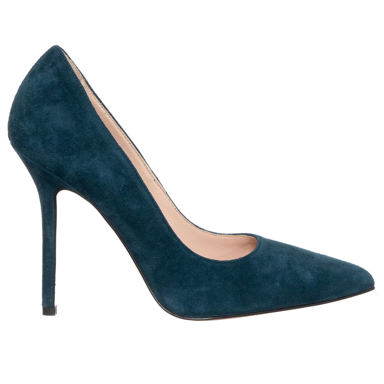 Escarpins en Velours de Cuir Marilyn bleus - Talon 10 cm
