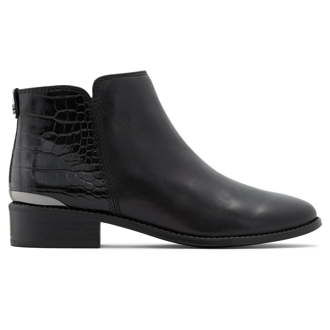 Bottines en Cuir bi-matière Olealian noires