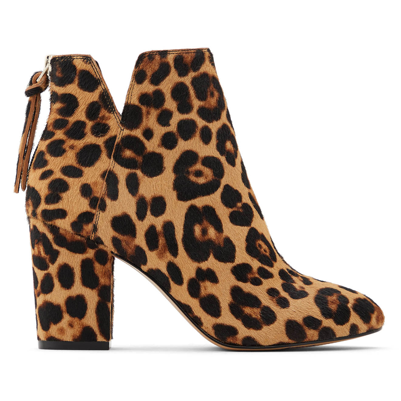 Bottines en Cuir Dominica léopard - Talon 6 cm