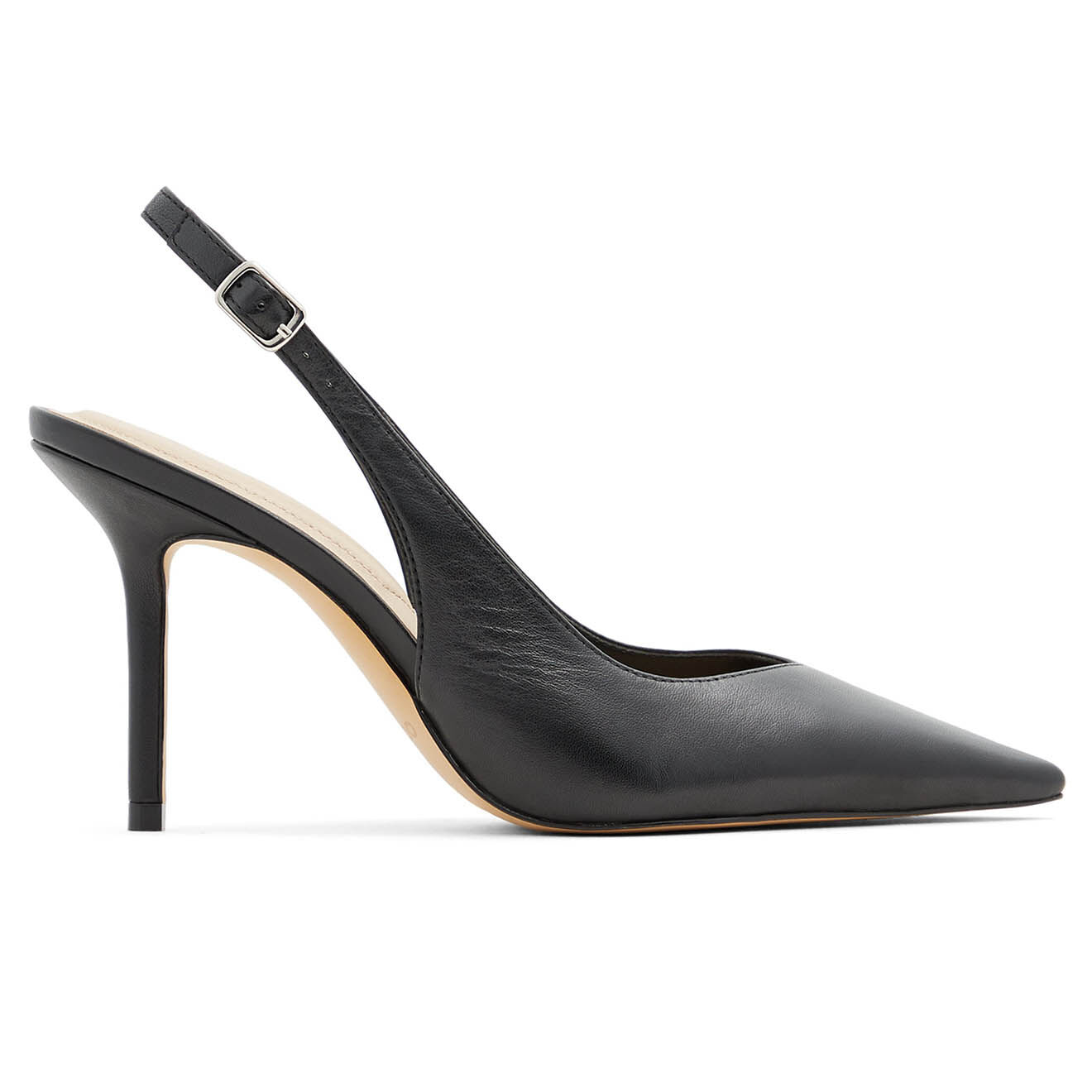 Sling-backs en Cuir Julietta noirs - Talon 7.5 cm