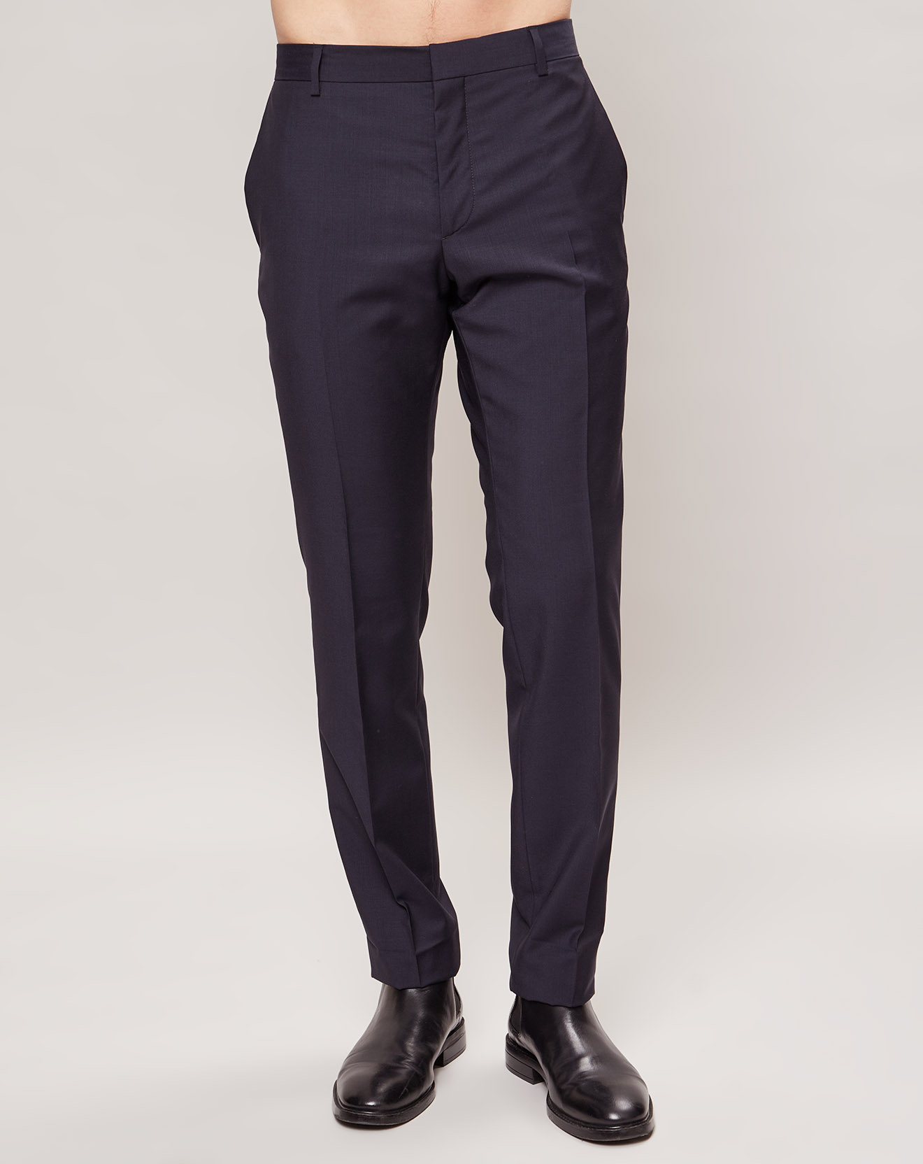Pantalon 100% Laine fitted Paris-Bm bleu marine