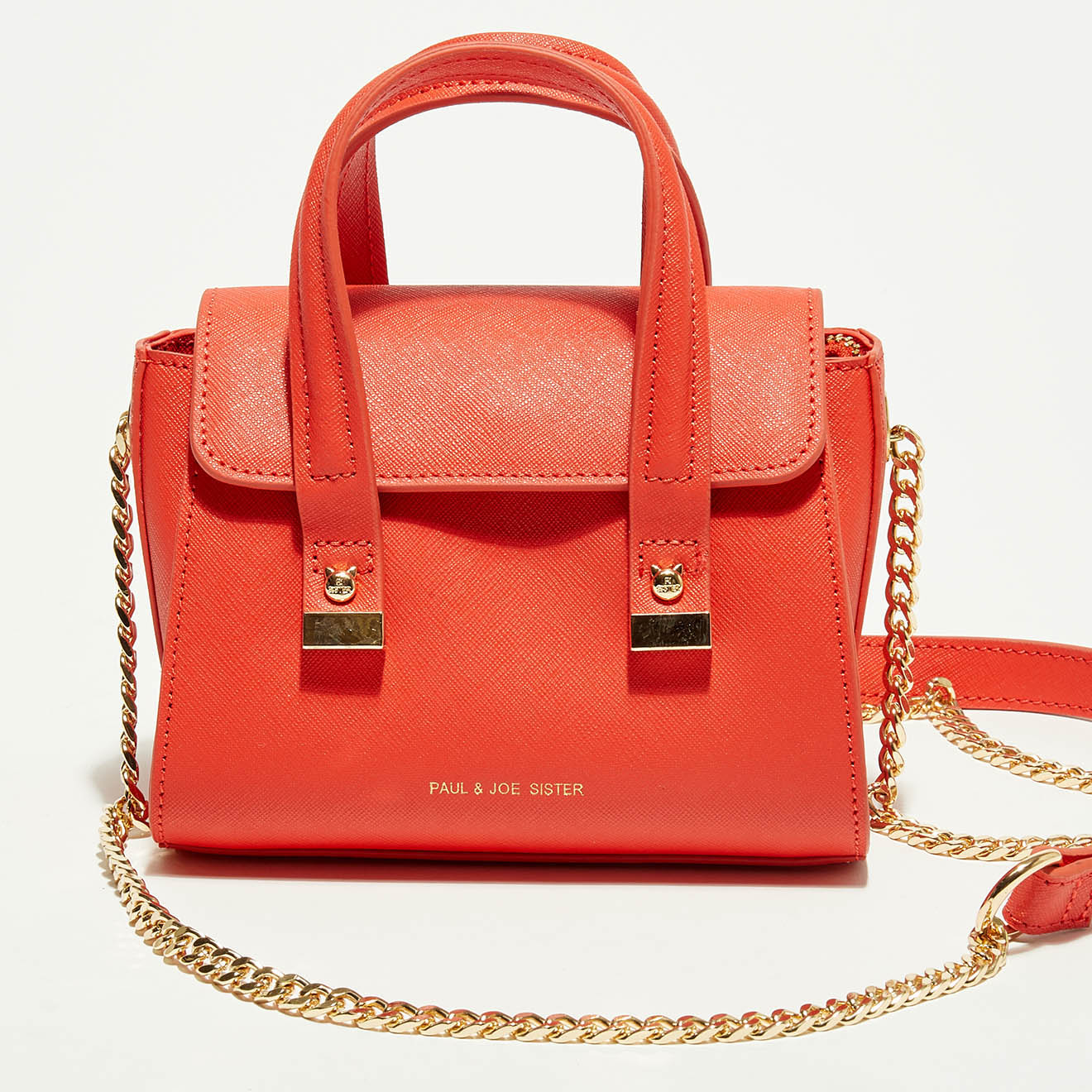 Petit sac bandoulière en Cuir Clash fraise - 13x17x10 cm