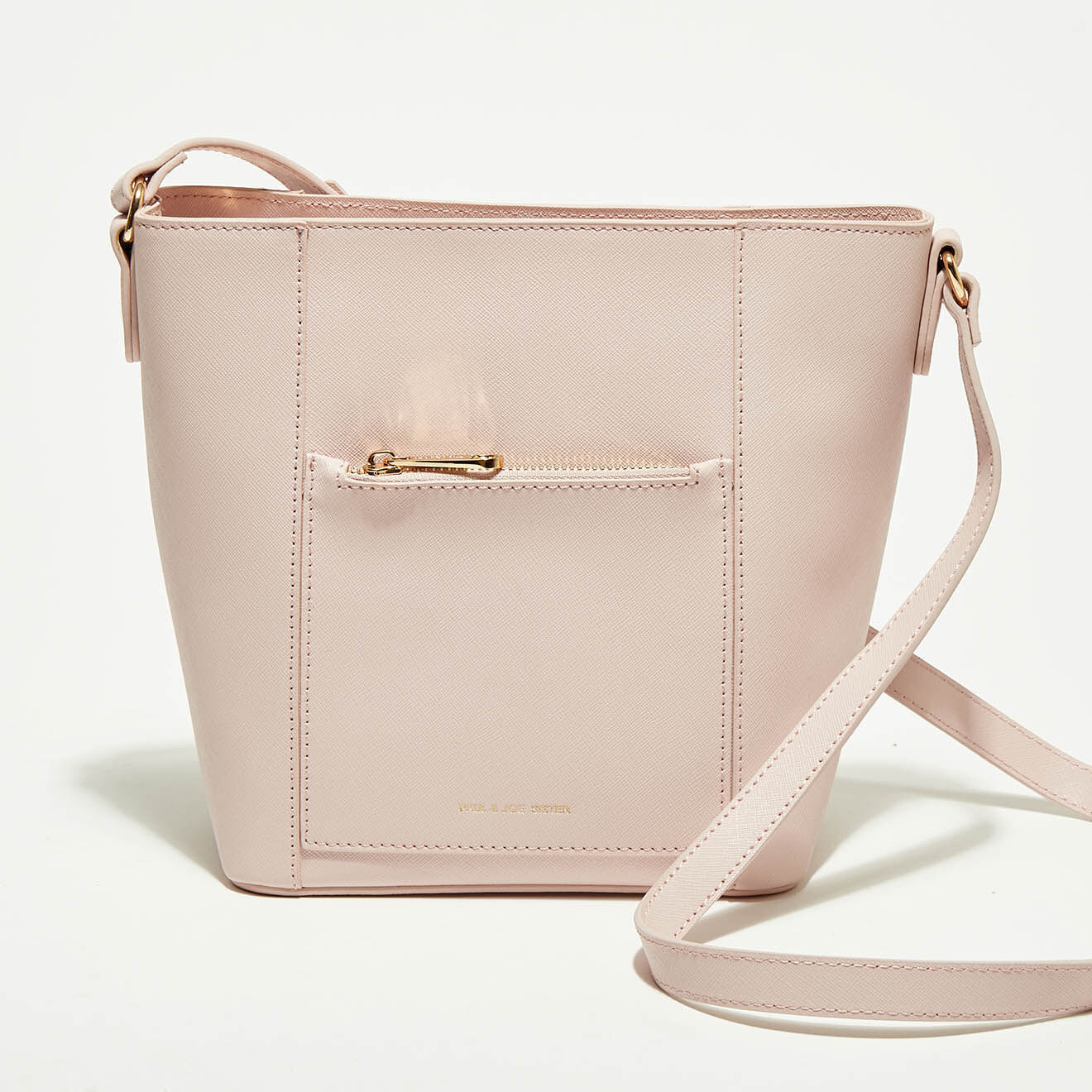 Sac bandoulière en Cuir Pistol rose - 22x19x12 cm