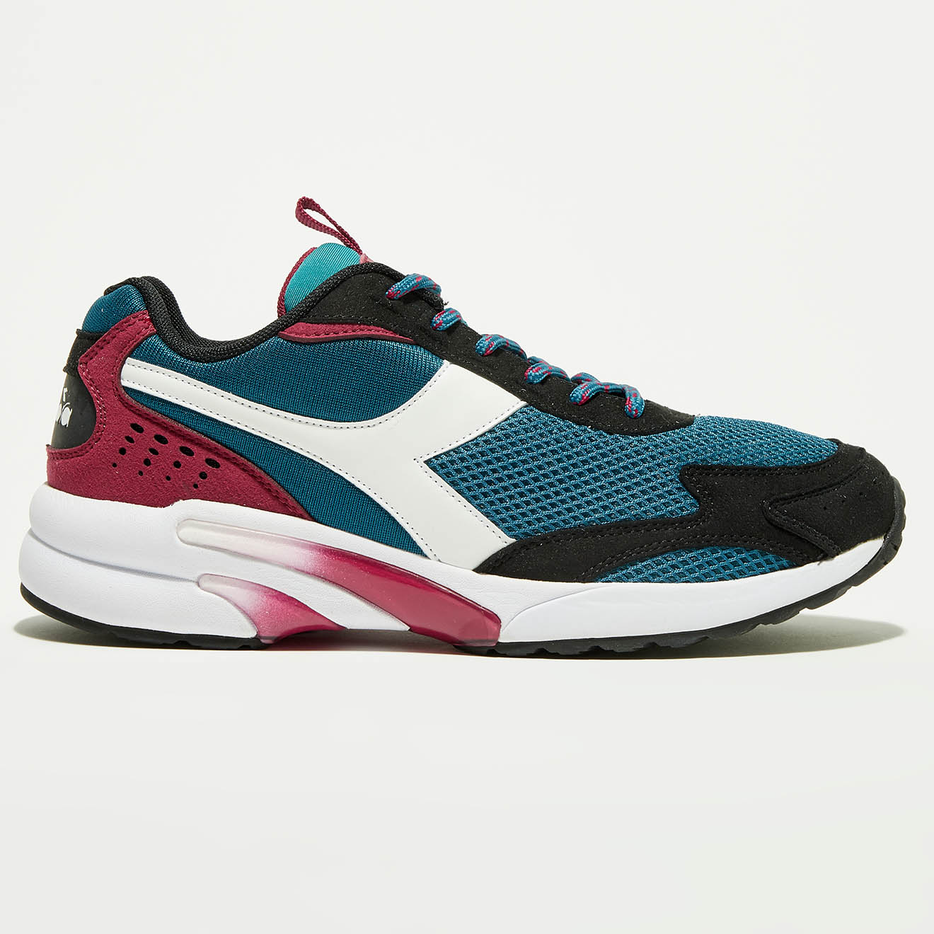 Diadora - Sneakers Distance 280 bleu petrole/noir/rouge/blanc