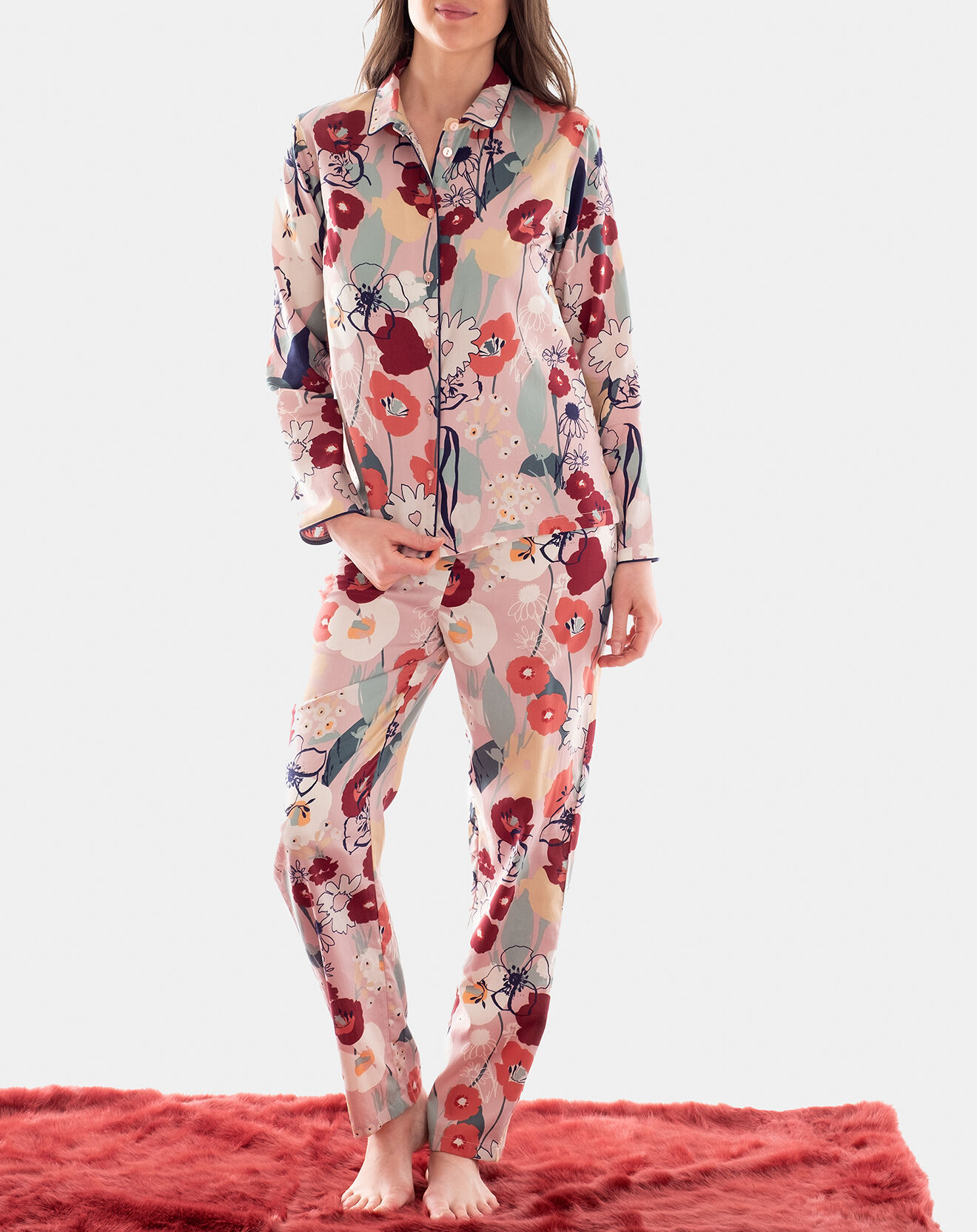 Pyjama Scandia granit rose/multicolore