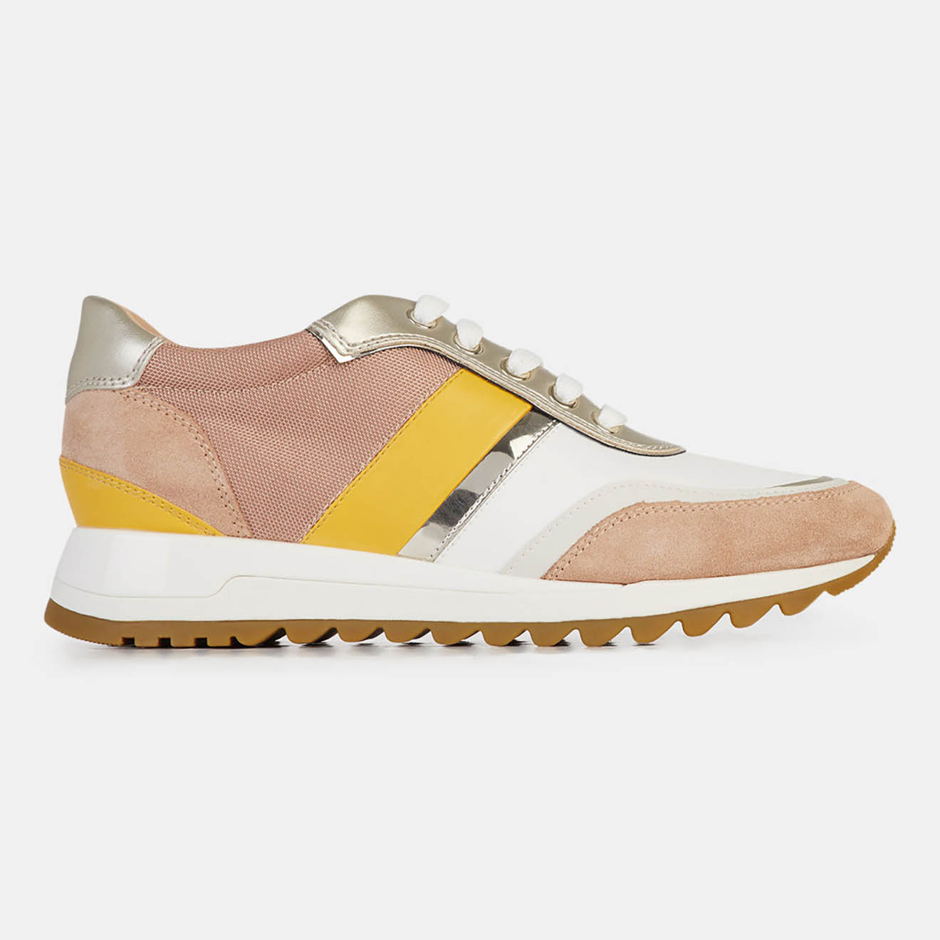 Geox - Sneakers en Cuir & Mesh Tabelya blanc/rose/jaune