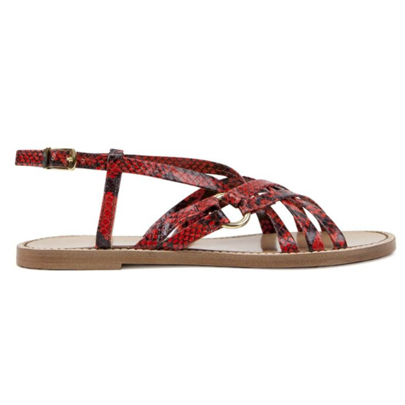 Sandales en Cuir python Arianne corail