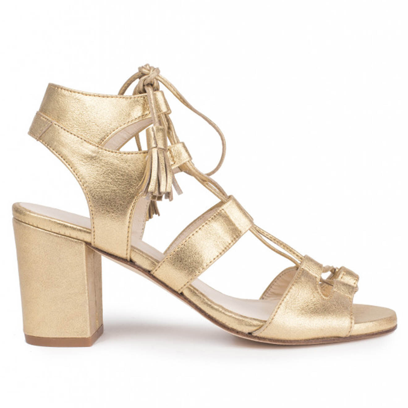 Sandales en Cuir Carlio dorées - Talon 8 cm